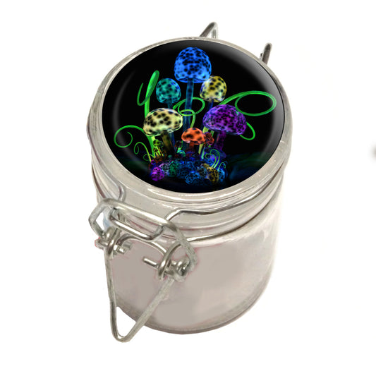 75ml Locking Glass Jar Container With Design #LJ-009