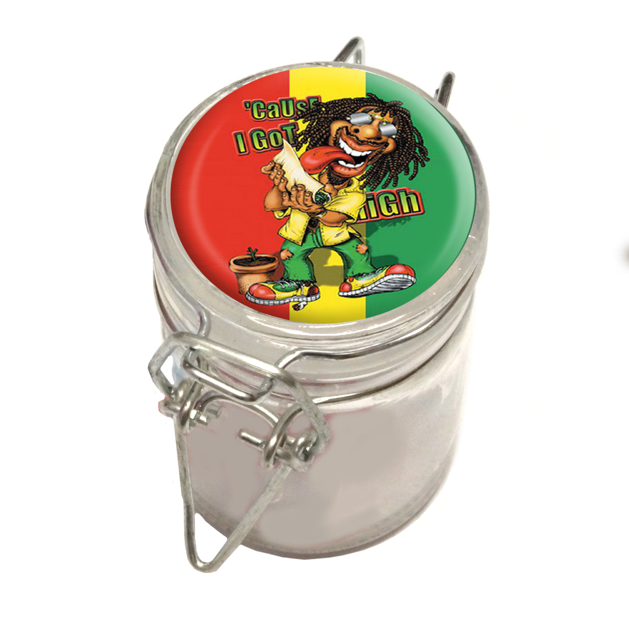 75ml Locking Glass Jar Container With Design #LJ-024