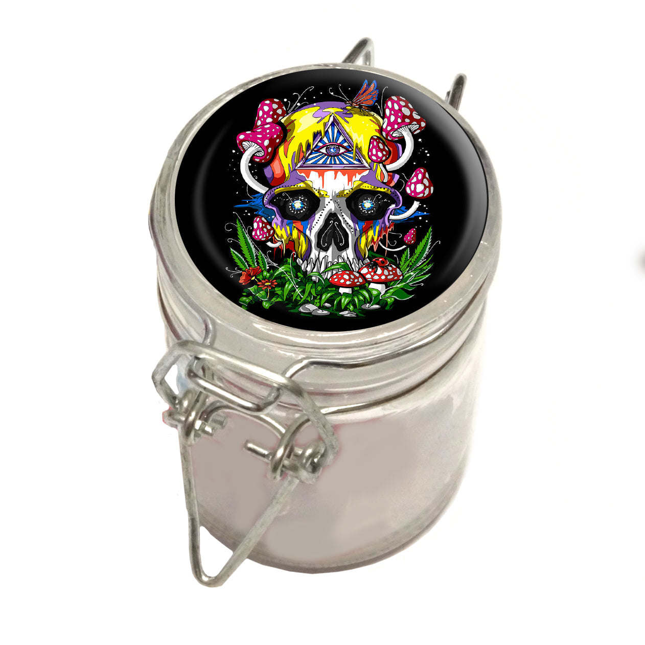 75ml Locking Glass Jar Container With Design #LJ-076